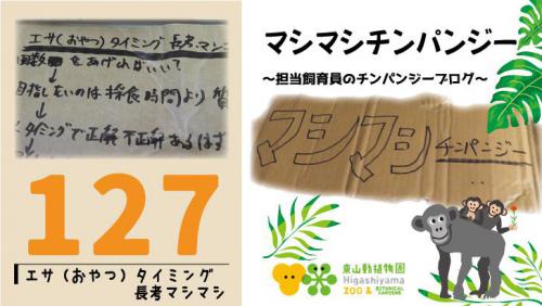 ブログ記事「マシマシチンパンジー『第127回 エサ（おやつ）タイミング長考マシマシ 』」のサムネイル画像