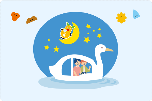 夜のペダルボート大冒険イメージ